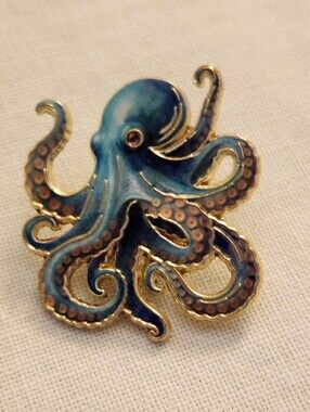ENAMEL LIKE OCTOPUS BROOCH  NEW WITHOUT TAG